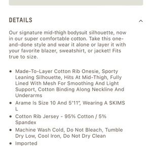 SKIMS BODYSUIT NWT XS